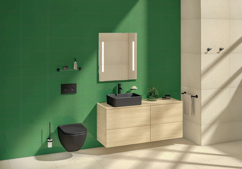 Umyvadlová obdélníková mísa Jika Cubito Pure 50 x 35 cm, černá matná