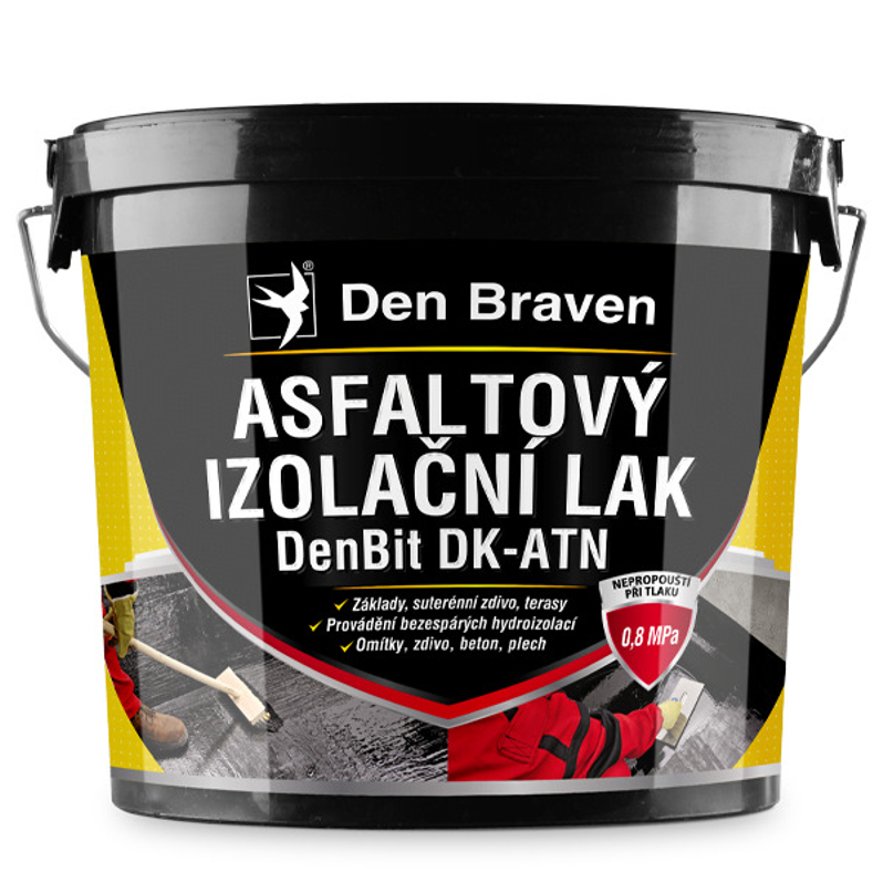 Asfaltový izolační lak Den Braven DenBit DK-ATN kbelík 4,5 kg, černá