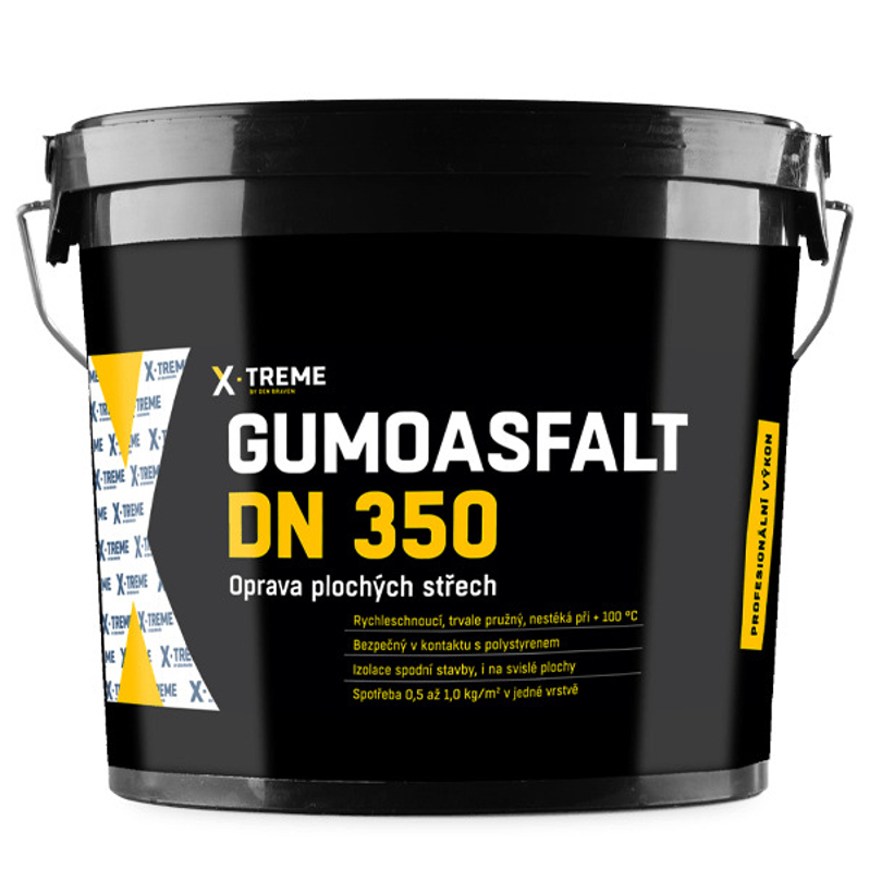 Disperze asfaltů Den Braven Gumoasfalt DN 350kbelík 10 kg, černá
