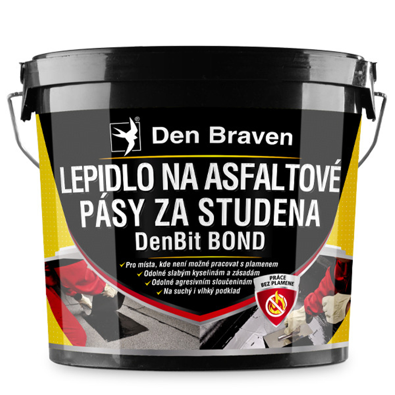 Lepidlo na asfaltové pásy za studena Den Braven DenBit BOND kbelík 5 kg, černá