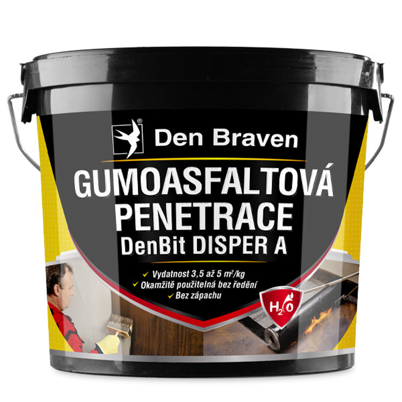 Gumoasfaltová penetrace Den Braven DenBit DISPER A kbelík 5 kg, černá