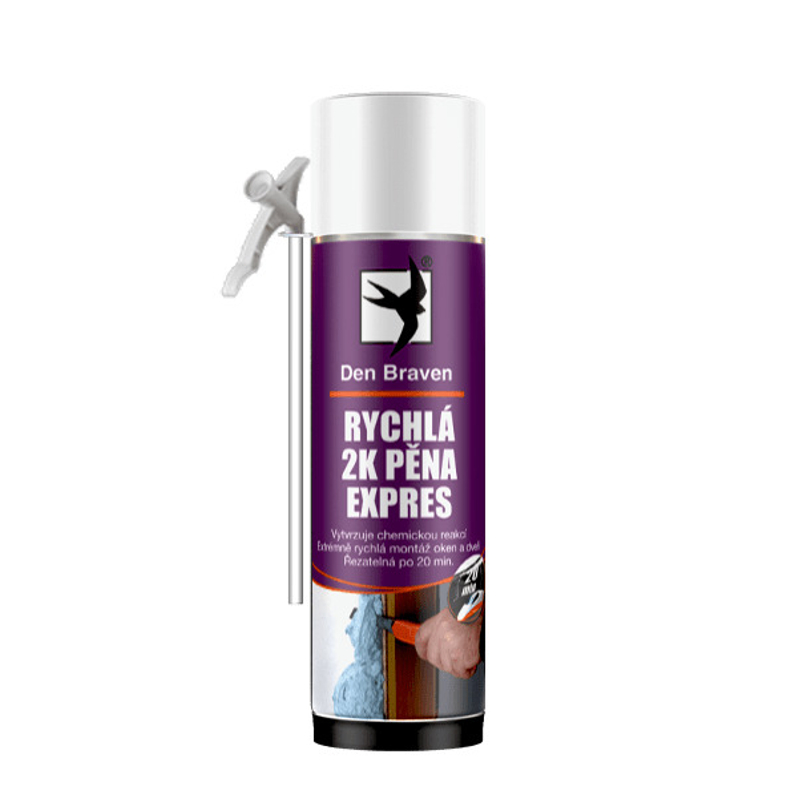 Rychlá 2K pěna Den Braven EXPRES trubičková dóza 400 ml, modrá
