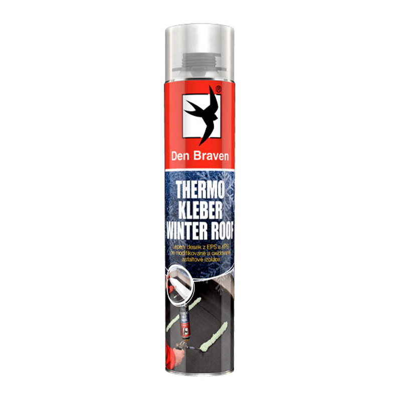 Lepidlo Den Braven THERMO KLEBER ROOF WINTER pistolová dóza 750 ml, zelená