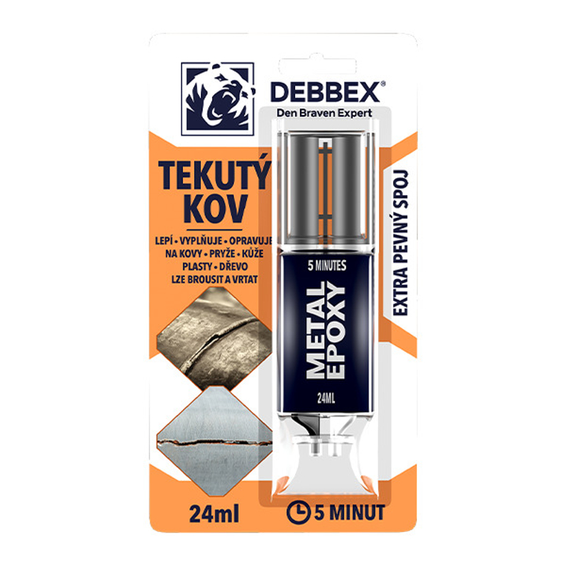 Tekutý kov Den Braven blistr 24 ml, světle černá