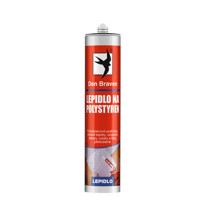 Lepidlo na polystyren Den Braven kartuše 280 ml, bílá