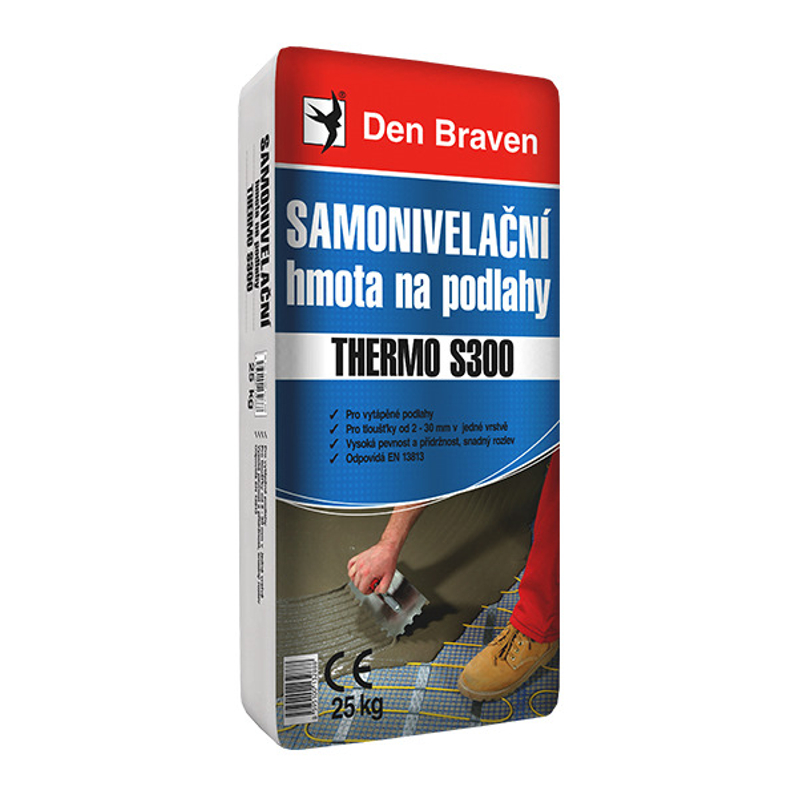 Samonivelační hmota na podlahy Den Braven THERMO S300 pytel 25 kg, šedá