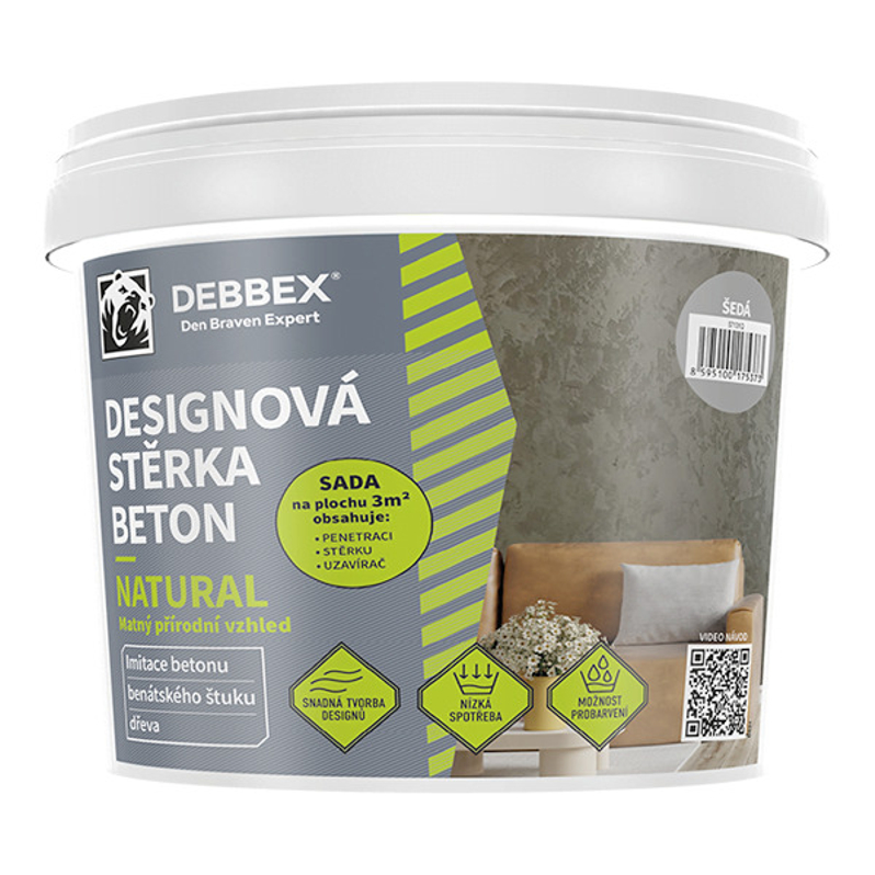 Designová stěrka Den Braven BETON NATURAL kbelík 5 kg, slonová kost