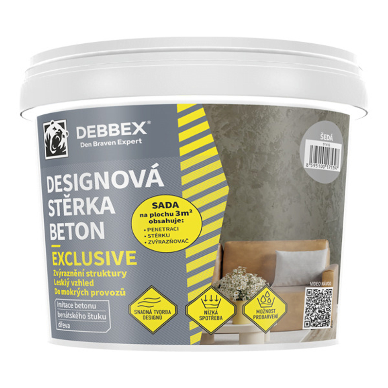 Designová stěrka Den Braven BETON EXCLUSIVE kbelík 5 kg, slonová kost