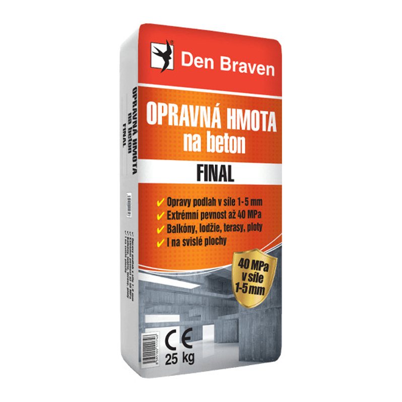 Opravná hmota na beton Den Braven FINAL pytel 5 kg, šedá