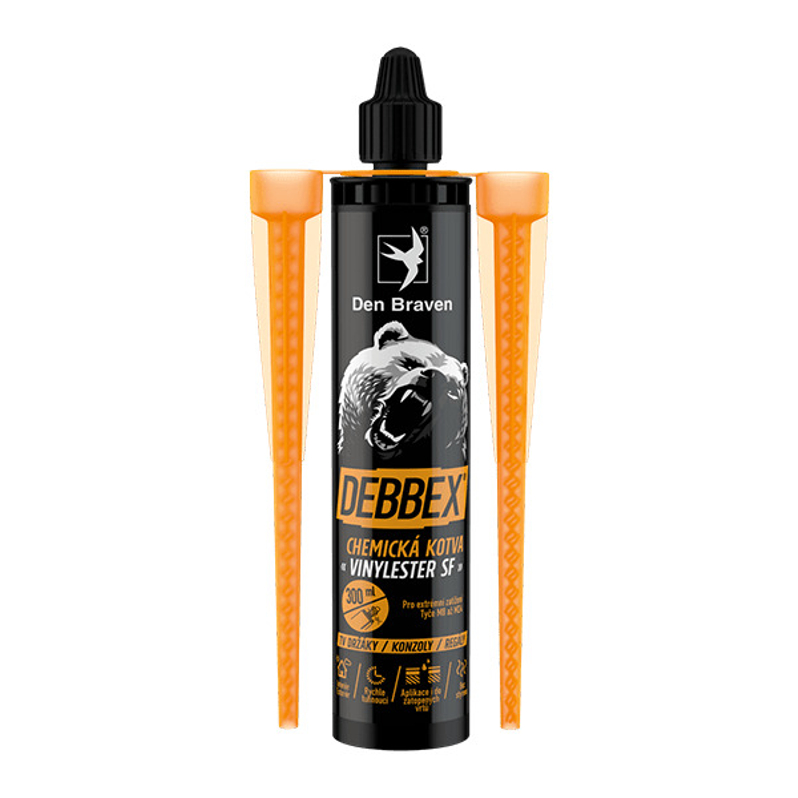 Chemická kotva Den Braven VINYLESTER kartuše 300 ml, šedá