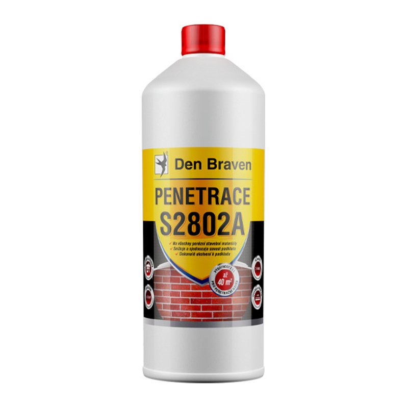 Penetrace stavebních podkladů Den Braven S2802A láhev 1 kg, mléčně bílá
