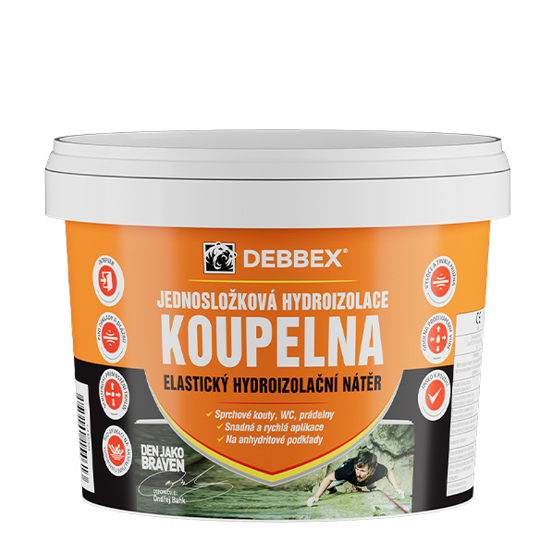 Jednosložková hydroizolace Den Braven KOUPELNA kelímek 2,5 kg, medově hnědá