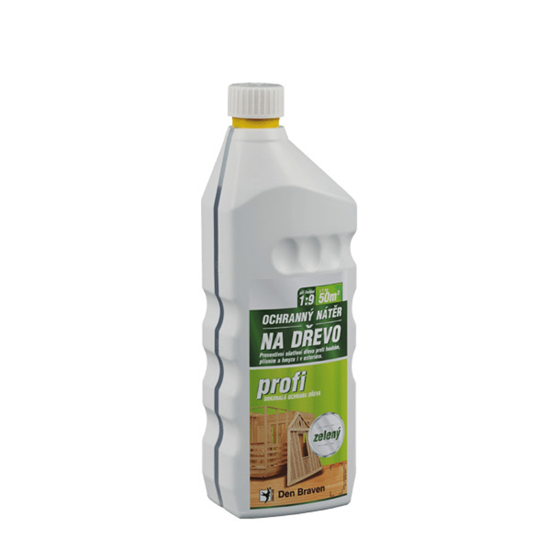 Ochranný nátěr na dřevo Den Braven PROFI láhev 1 kg, hnědá