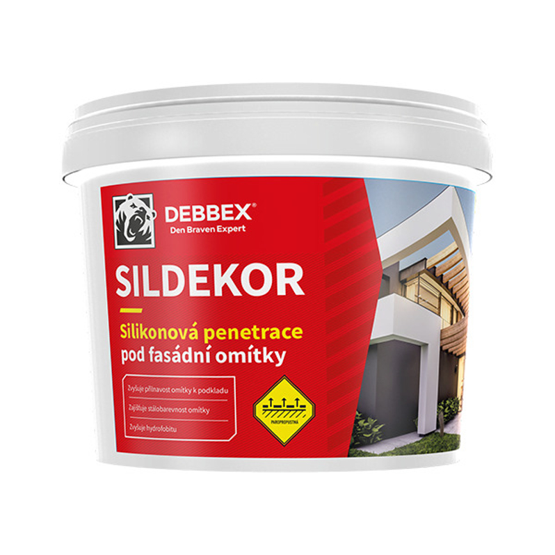 Silikonová penetrace pod fasádní omítky Den Braven kanystr 15 l, bílá
