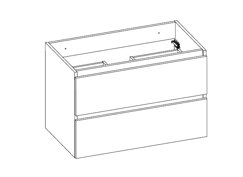 Skříňka pod umyvadlo Plano Bern Plus, 2 zásuvky, 80 x 53 x 46 cm, bílá