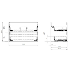 Skříňka pod umyvadlo Plano Bern Plus, 2 zásuvky, 80 x 53 x 46 cm, dekor dub
