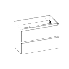 Skříňka pod umyvadlo Plano Bern Plus, 2 zásuvky, 80 x 53 x 46 cm, dekor dub