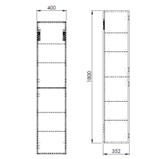 Skříňka vysoká Plano Bern Plus, 2 x dveře, 40 x 35 x 180 cm, dekor dub