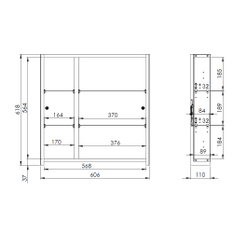 Skříňka zrcadlová Plano Bern Plus, 2-křídlá, 60 x 13 x 62 cm