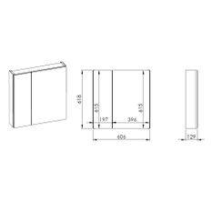 Skříňka zrcadlová Plano Bern Plus, 2-křídlá, 60 x 13 x 62 cm