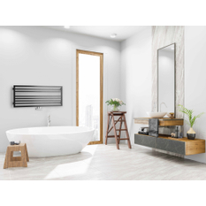 Těleso koupelnové PMH Avento Frame 905 x 480 mm, horizontální, 244 W, středové i klasické připojení, Chrom