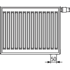 Radiátor Kermi Profil Hygiene-V FTVH 30 pravý, 700 x 1800 mm, 2909 W, bílý