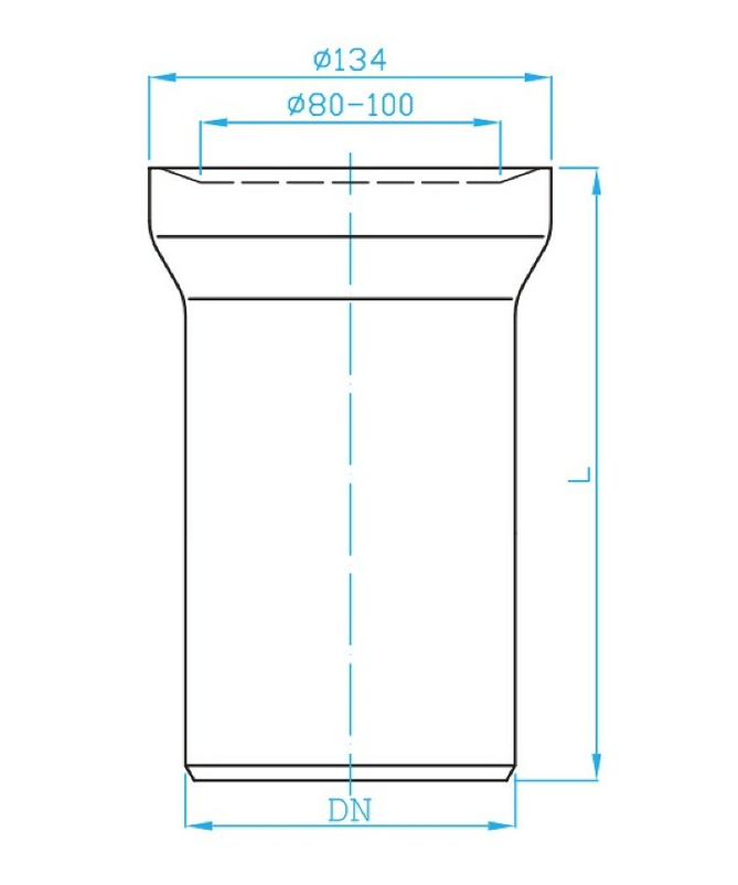 Dopojení WC přímé Plast Brno Dn 110 L = 250 mm