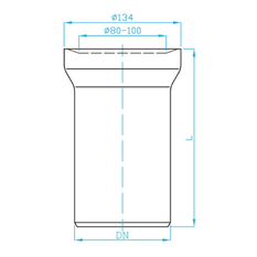 Dopojení WC přímé Plast Brno Dn 110 L = 250 mm