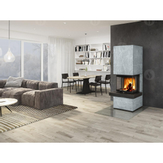 Kamna krbová akumulační designová Romotop Cara CS 02 kámen výsuvná dvířka