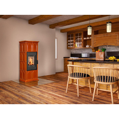 Krbová kamna Romotop GREMIO 2 keramika červená šarlatová celoprosklená dvířka