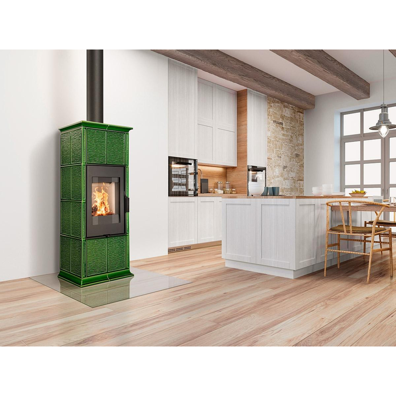 Krbová kamna Romotop GREMIO 3 keramika červená šarlatová celoprosklená dvířka