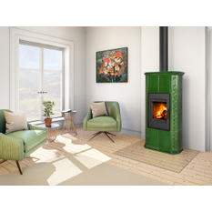 Krbová kamna Romotop GREMIO 4 keramika cherry celoprosklená dvířka