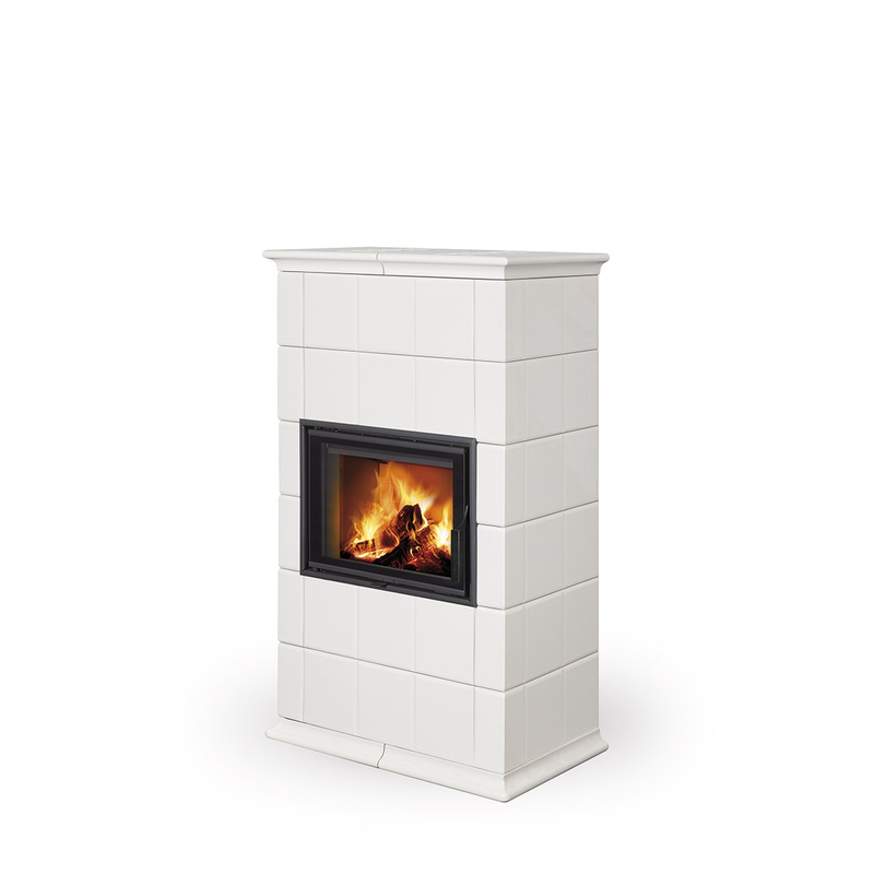 Kachlová kamna akumulační designová Romotop Baracca 10 keramika smetanová s pigmentem