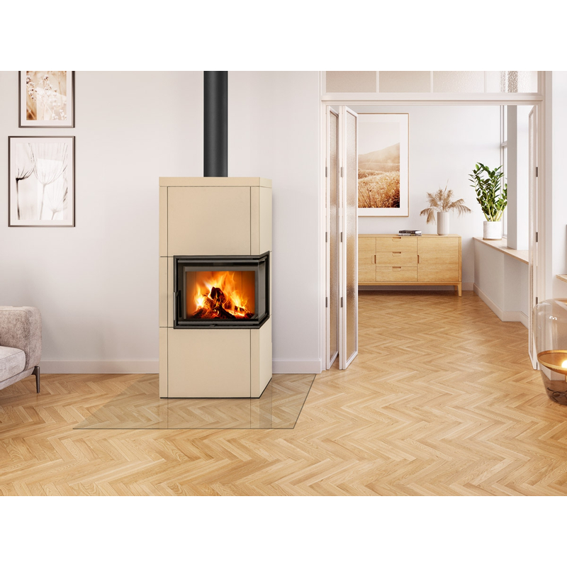 Kachlová kamna designová Romotop Helia R keramika černá lesklá