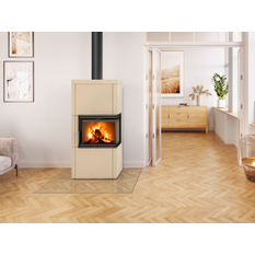 Kachlová kamna designová Romotop Helia R keramika černá lesklá
