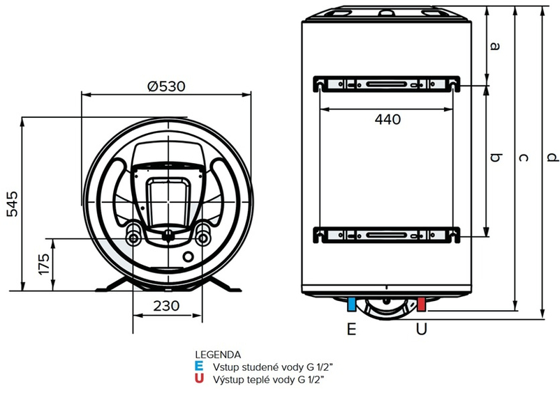 Elektrický ohřívač Ariston ARI 200 VERT 513 THER MO, závěsný vertikální, objem 200 l, výkon 2,2 kW