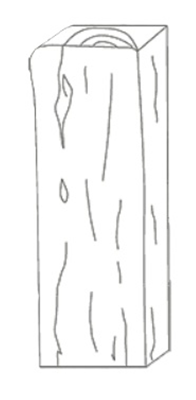 Palisáda trám (schodišťový blok) Ferobet Dřevěný program, natur reliéfní, 24 x 15 x 75 cm, Staré dřevo
