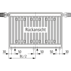 Radiátor Kermi therm-x2 Profil-Vmulti FTX 22, 500 x 2000 mm, 2882 W, bílý