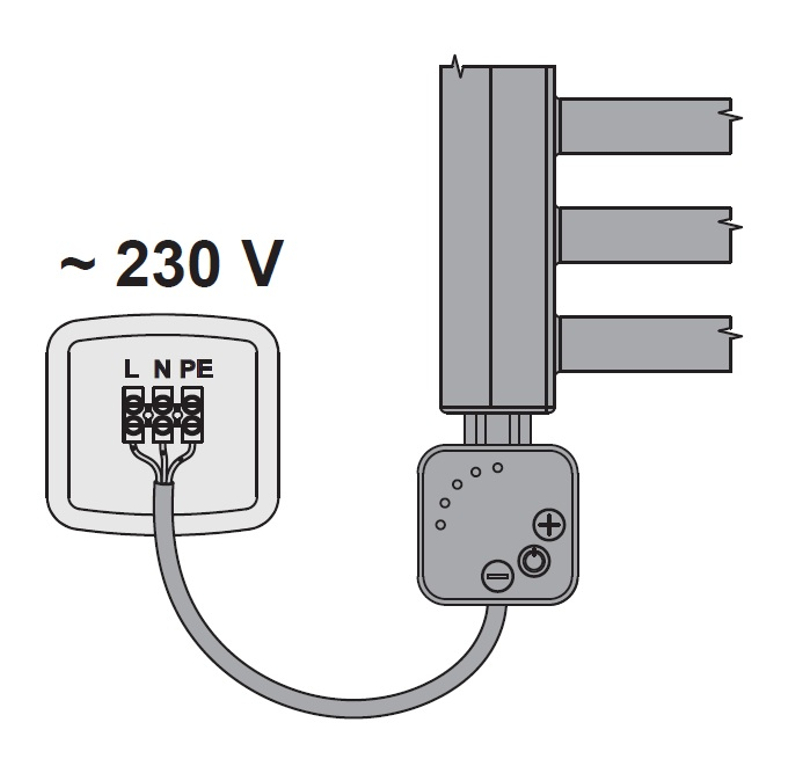 Elektrická topná tyč s integrovaným regulátorem teploty Korado ERH 800 W, bílá