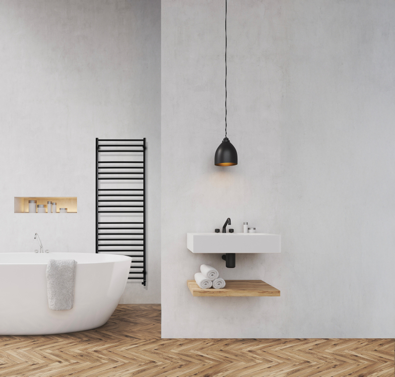 Těleso koupelnové PMH Luxor 402 x 1500 mm, 330 W, klasické připojení, Bordó matná RAL 3004