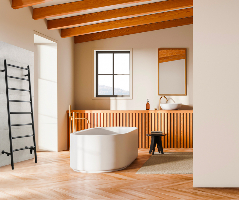 Těleso koupelnové PMH Zoe 600 x 1700 - 1770 mm, 291 W, středové připojení, Chrom