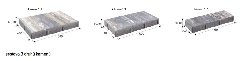 Dlažba betonová Best Bohema, výška 6 cm, antico UV colormix brilant