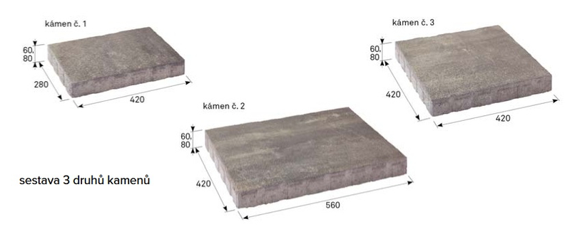 Dlažba betonová Best Altea výška 6 cm, antico UV colormix arabica