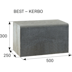 Obrubník silniční betonový Best Kerbo, výška 30 cm, délka 50 cm, přírodní betonová