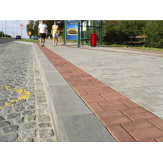 Obrubník silniční betonový Best Kerbo poloměr R16,0 vnější, výška 30 cm, přírodní betonová