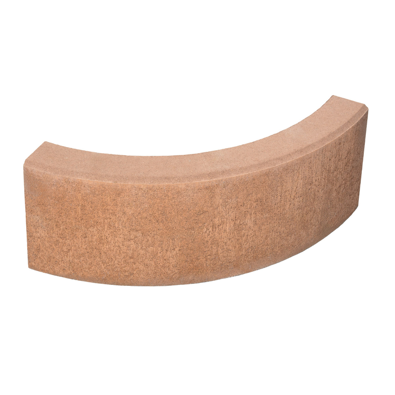 Obrubník chodníkový betonový Best Linea poloměr R0,5 vnější, výška 25 cm, karamelová