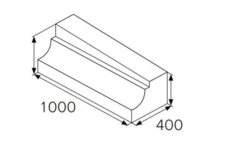 Obrubník zastávkový náběhový pravý betonový Best výška 33/31 cm, délka 100 cm, přírodní betonová
