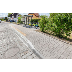 Obrubník zastávkový přechodový pravý betonový Best výška 31/25 cm, délka 100 cm, přírodní betonová
