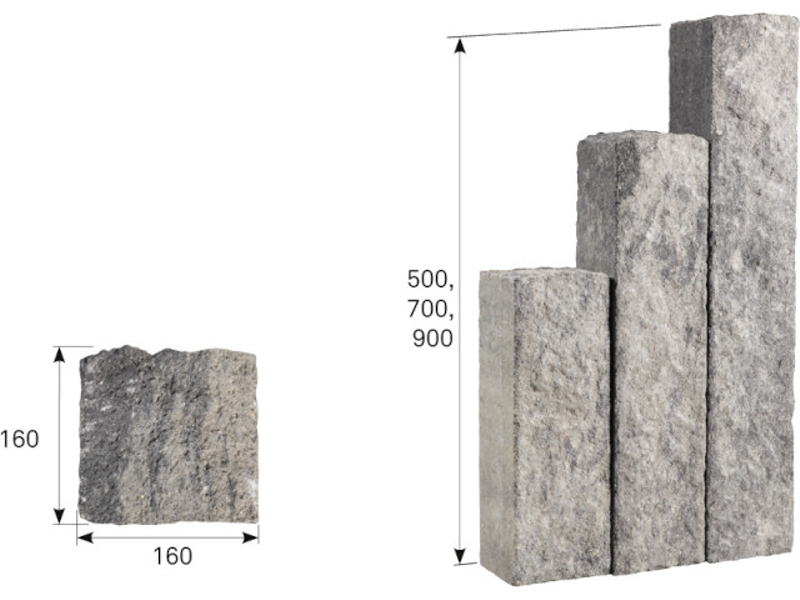 Palisáda betonová Best Stone výška 70 cm, colormix brilant