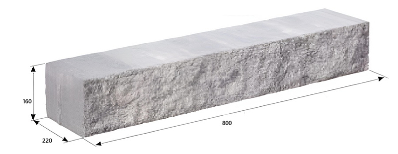 Tvarovka plotová štípaná betonová Best Stone II, výška 16 cm, délka 80 cm, colormix brilant
